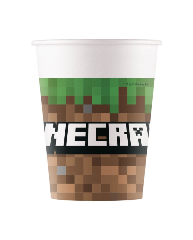 Vasos de Papel 200ml Minecraft FSC 8uds