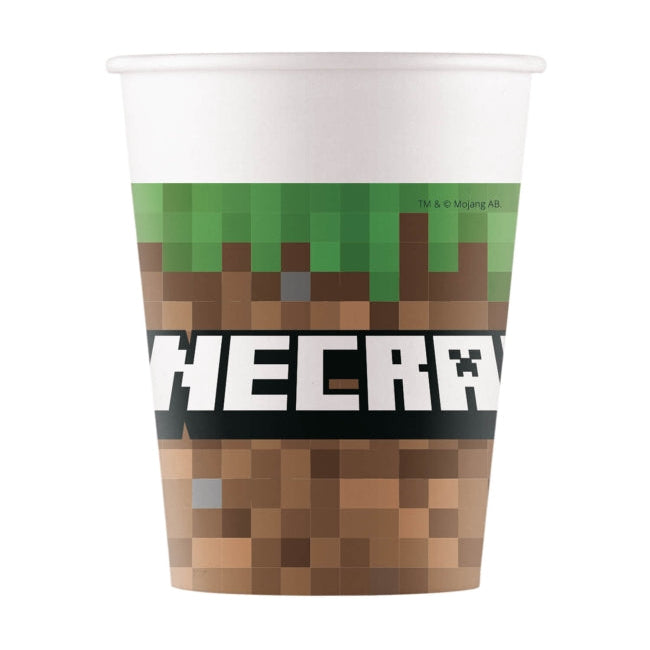 Vasos de Papel 200ml Minecraft FSC 8uds