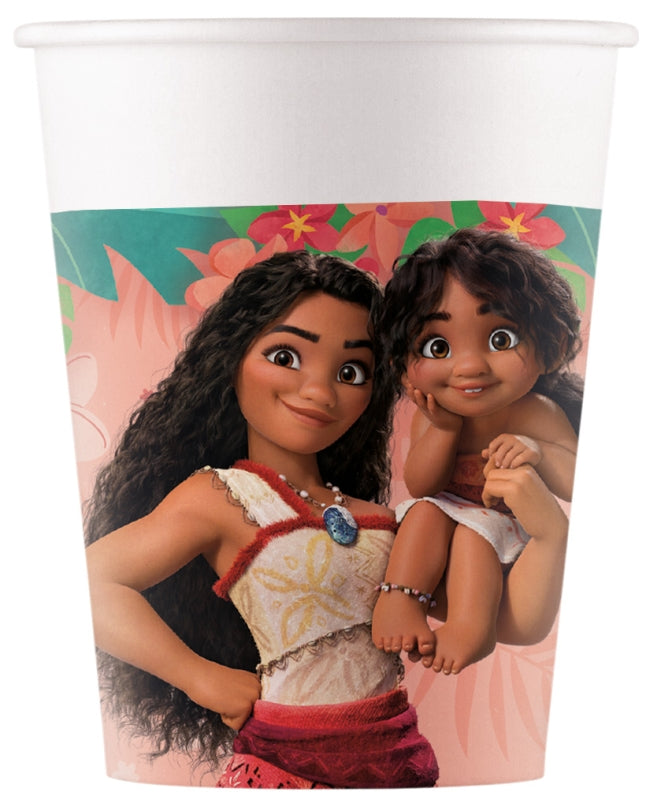 Vasos de Papel Moana Vaiana II 200ml Pack 8 uds