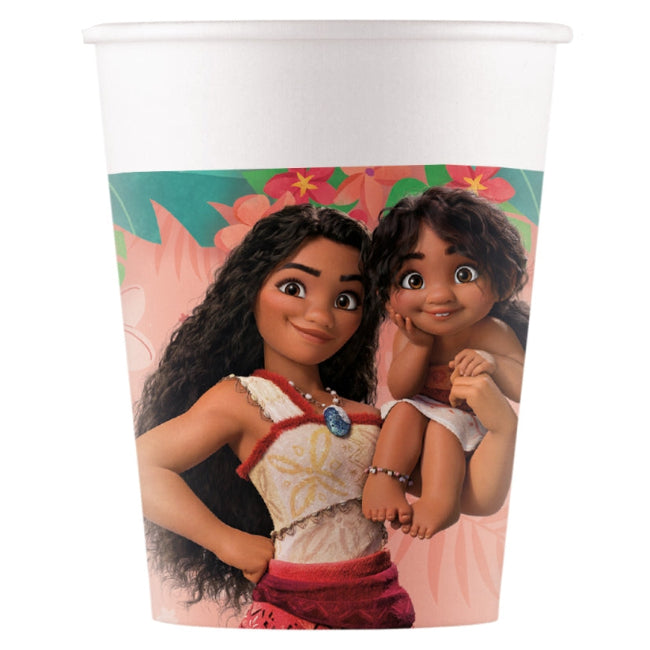 Vasos de Papel Moana Vaiana II 200ml Pack 8 uds