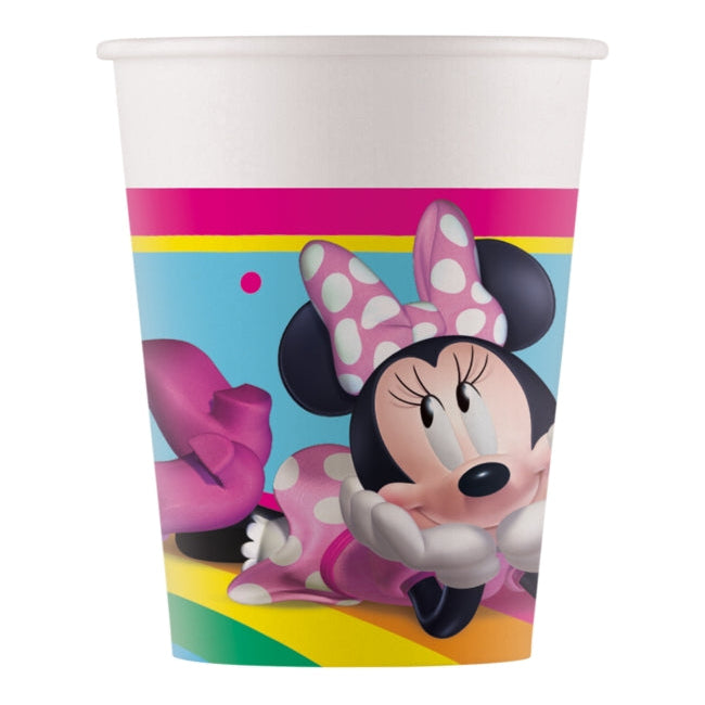 Vasos de Papel Minnie Arcoiris 200ml Pack 8 uds