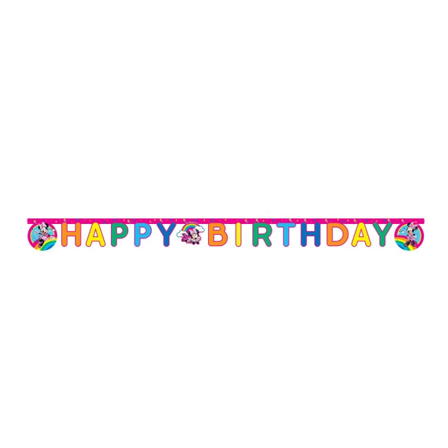 Guirnalda Happy Birthday Minnie Arcoíris Papel 2 m