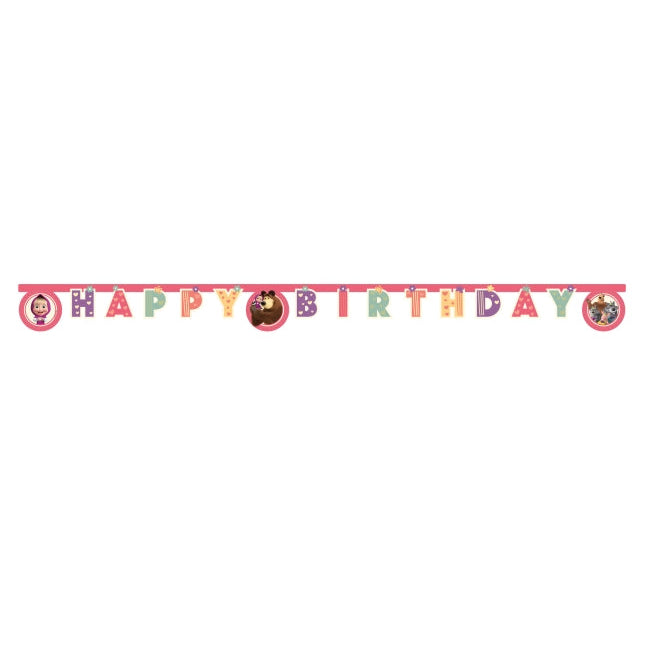 Guirnalda Feliz Cumpleaños Masha y el Oso 2.3m