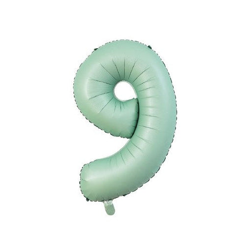 Globo Foil Número Aluminio 80cm (32") Verde Menta Mate