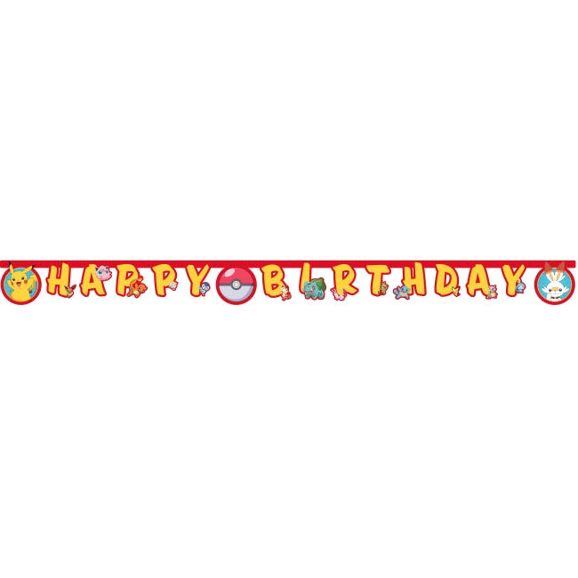 Guirnalda Happy Birthday Pokémon Papel 2 m