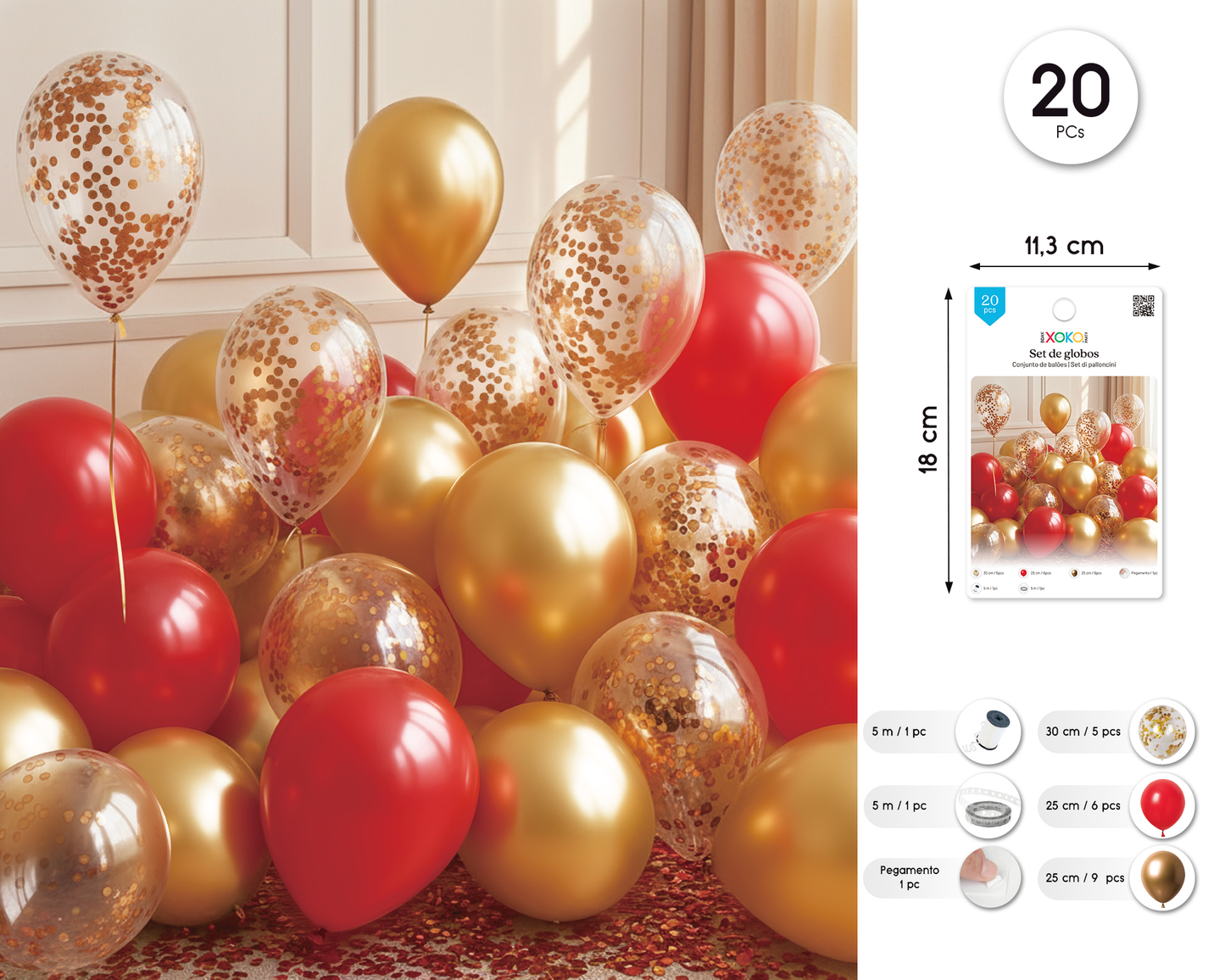 SET Globos Multicolor 20 uds