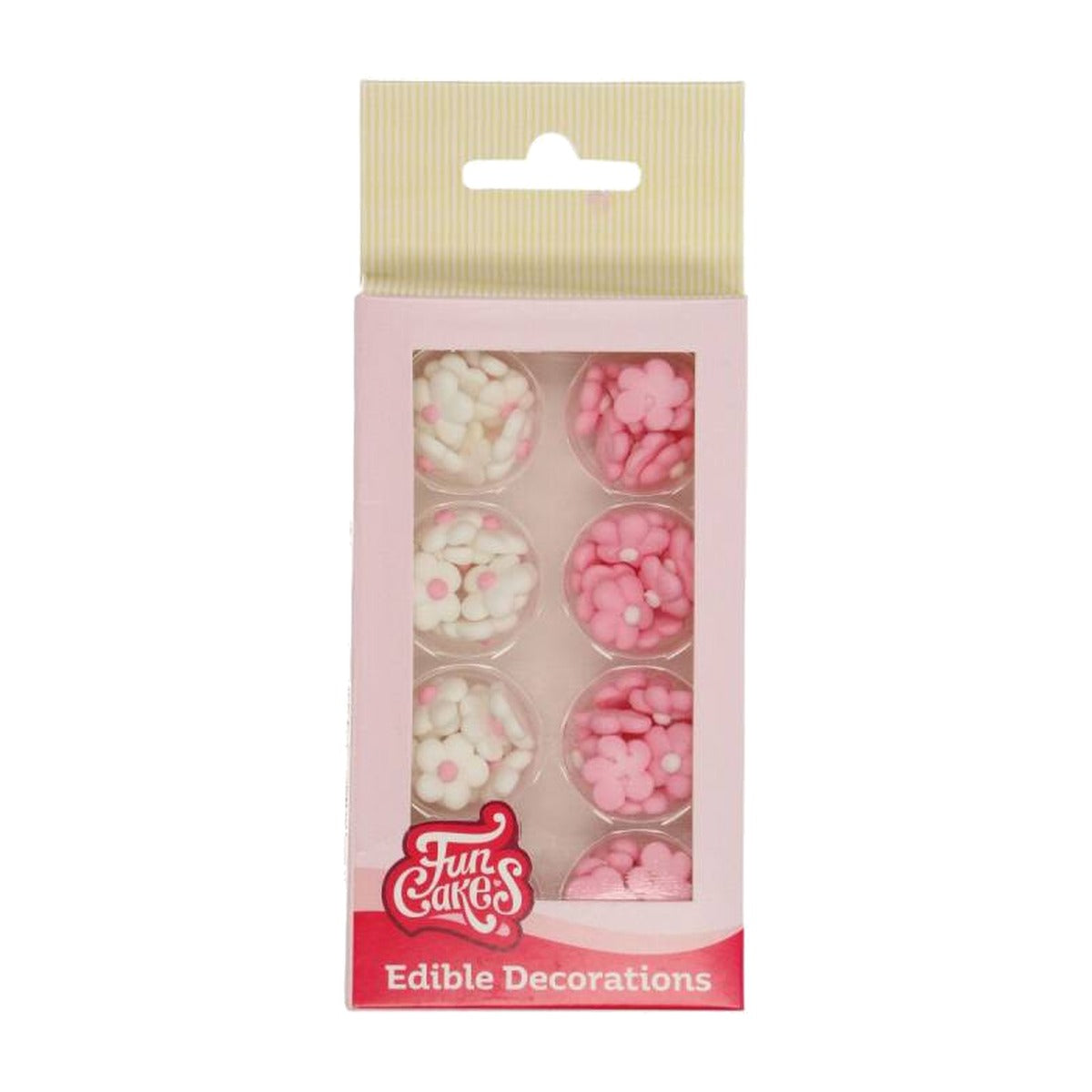 Decoraciones de Azúcar Flores 64 uds - Mezcla Blanco y Rosa
