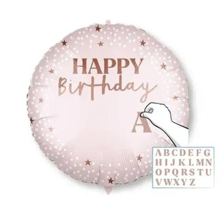 Globo Foil Happy Birthday Personalizable 46 cm – Rosa