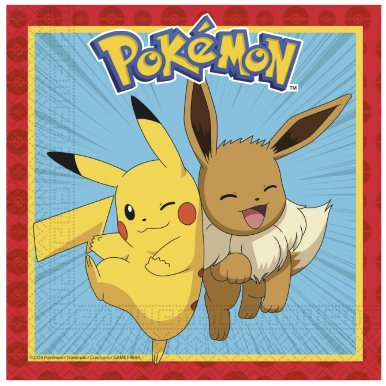 Servilletas Pokémon 33x33cm 20uds