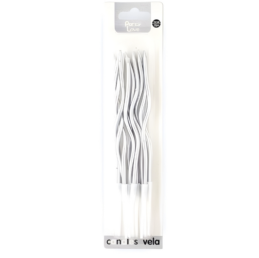 Pack de Vela Espiral Plateado, Azul, Dorado y Rosa