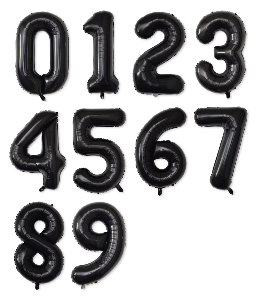 Globo Foil Número Gigante Aluminio 100cm (40") Negro