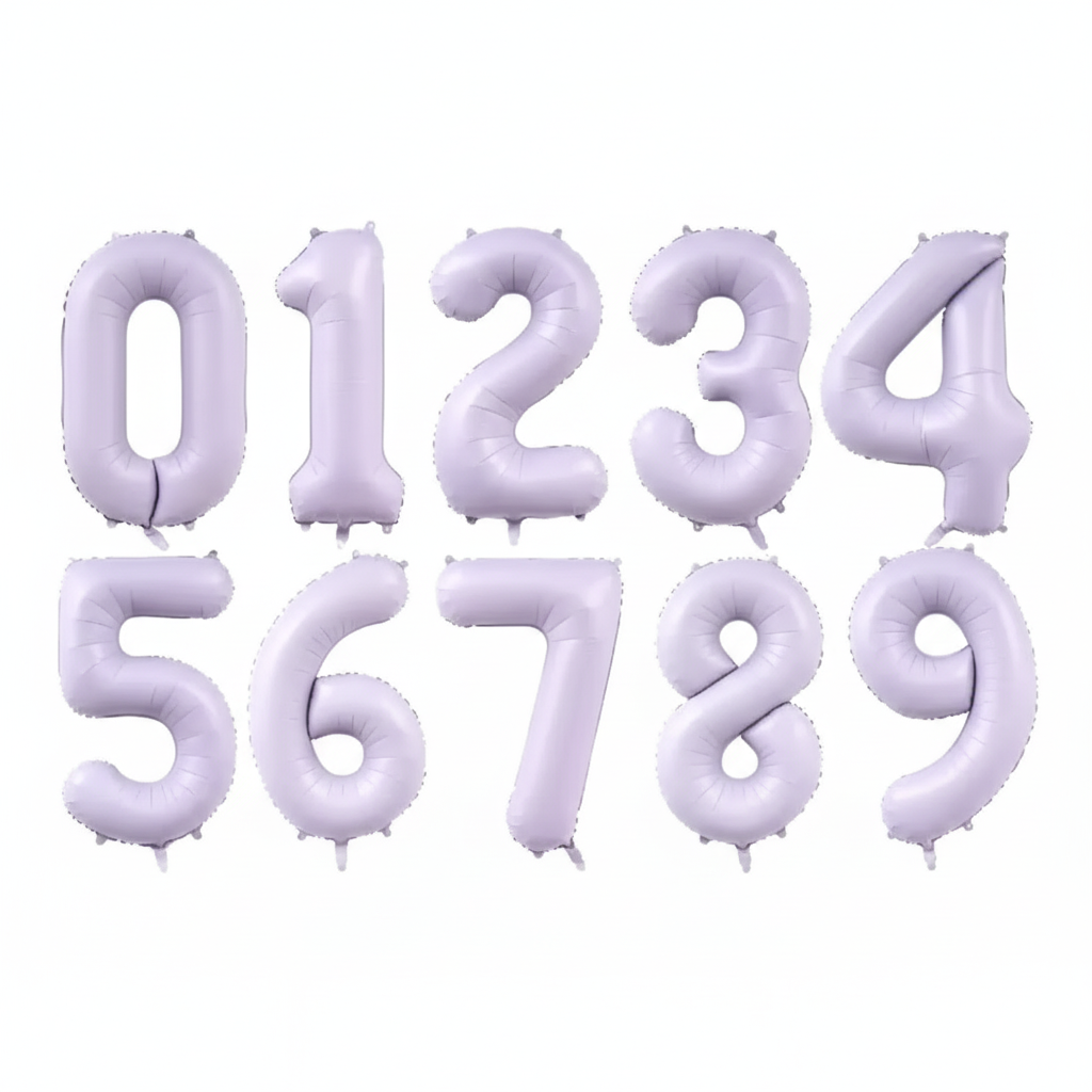 Globo Foil Número Gigante Aluminio 100cm (40") Lila