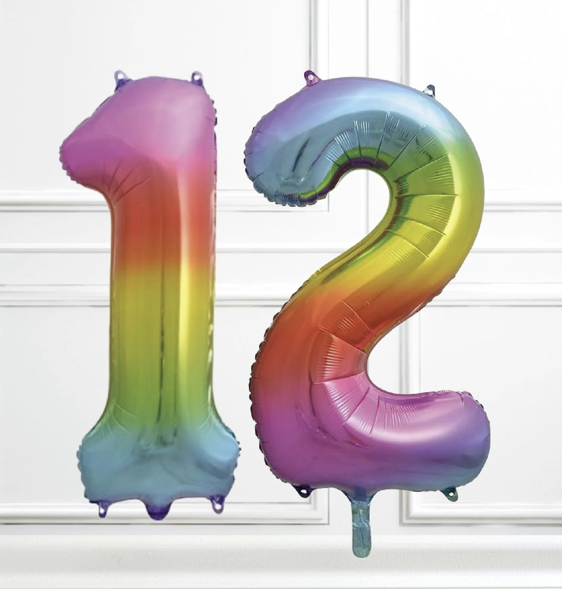 Globo Foil Número Gigante Aluminio 100cm (40") Muticolor
