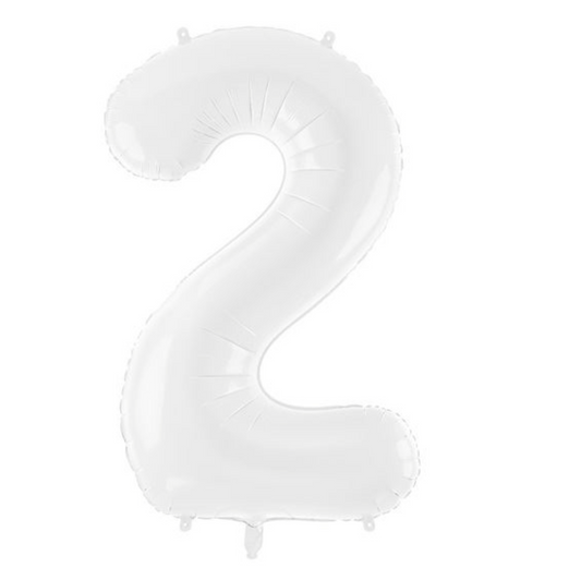 Globo Foil Número Gigante Aluminio 100cm (40") Blanco