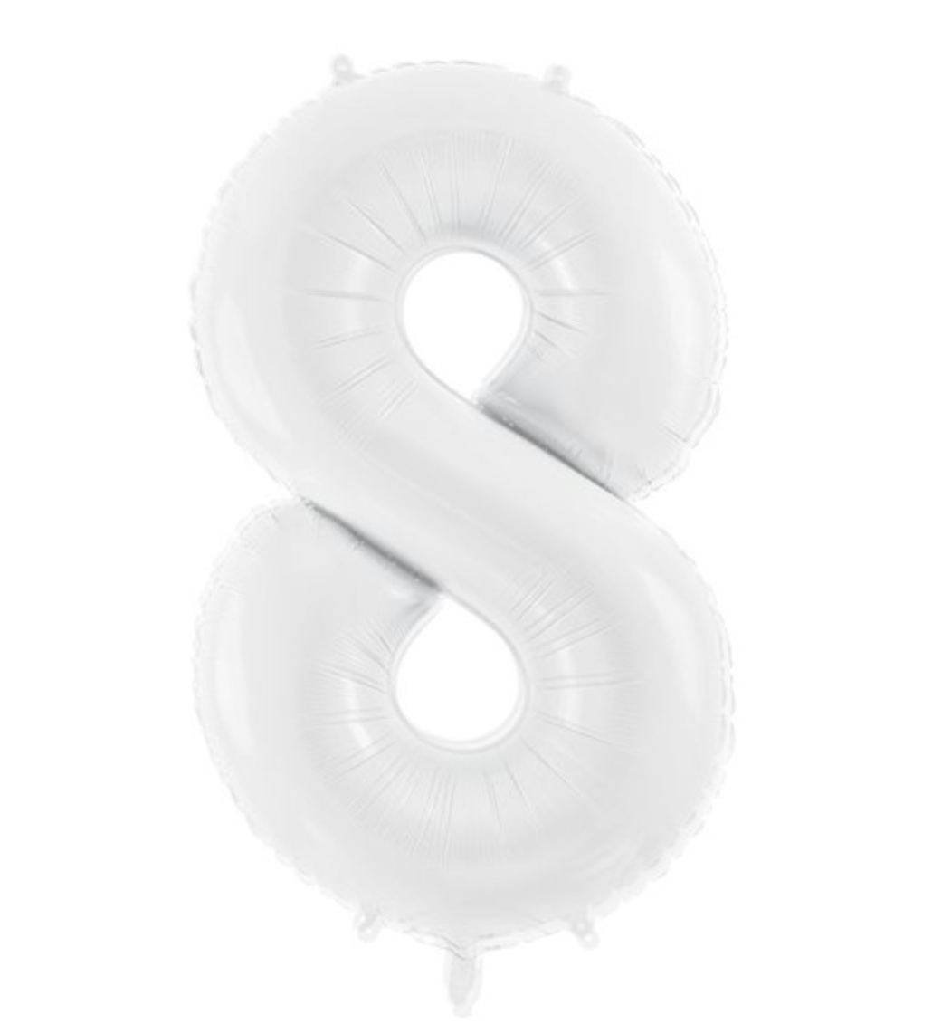 Globo Foil Número Gigante Aluminio 100cm (40") Blanco - imagen 8