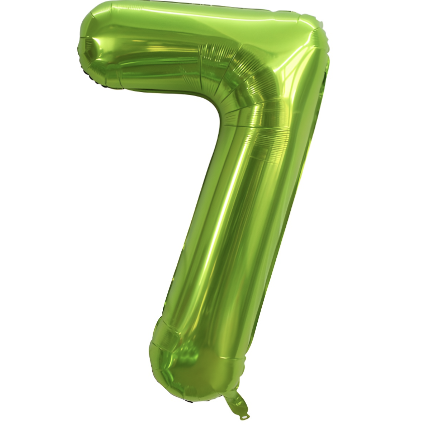 Globo Foil Número Gigante Aluminio 100cm (40") Verde brillante