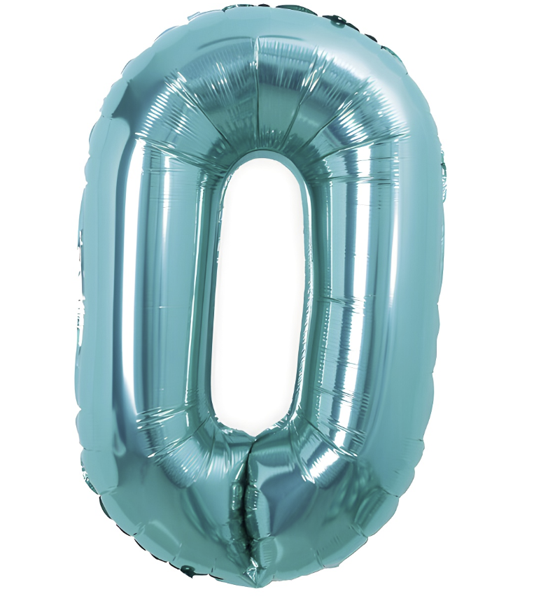 Globo Foil Número Gigante Aluminio 100cm (40") Turquesa