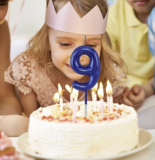 Vela Números De Cumpleaños Azul 6cm