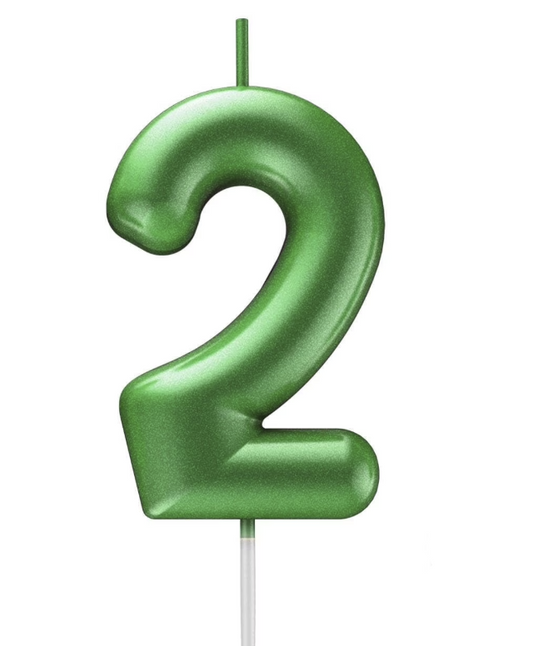 Vela Números 0-9 Verde 6cm