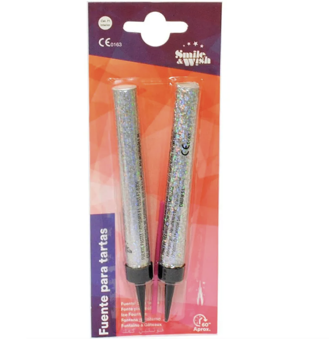 Fuentes para Pastel Plateadas 12cm Pack 2 uds