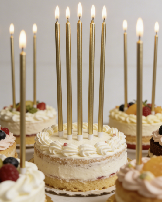 Vela Espirales Cromadas Oro 14.5cm - 12uds