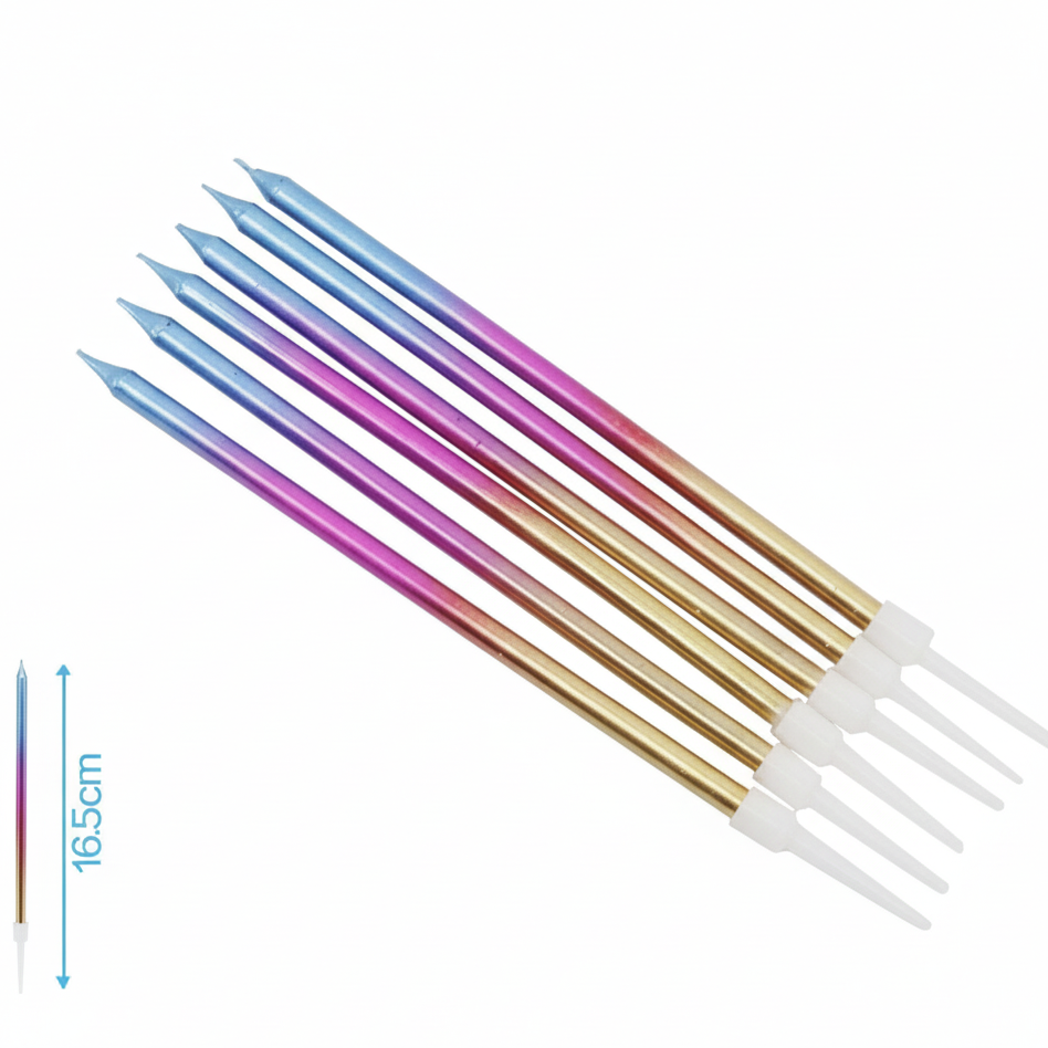 Vela Degradadas 14cm - Pack 6 uds