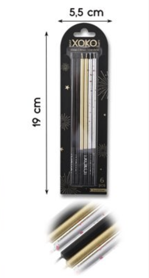 Vela Degradadas 15.5cm - Pack 6uds