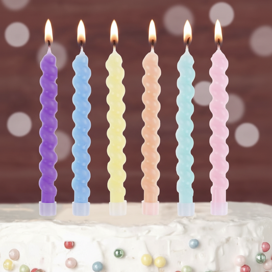 Velas Espirales Colores Macaron 8.5cm- Pack 6 uds