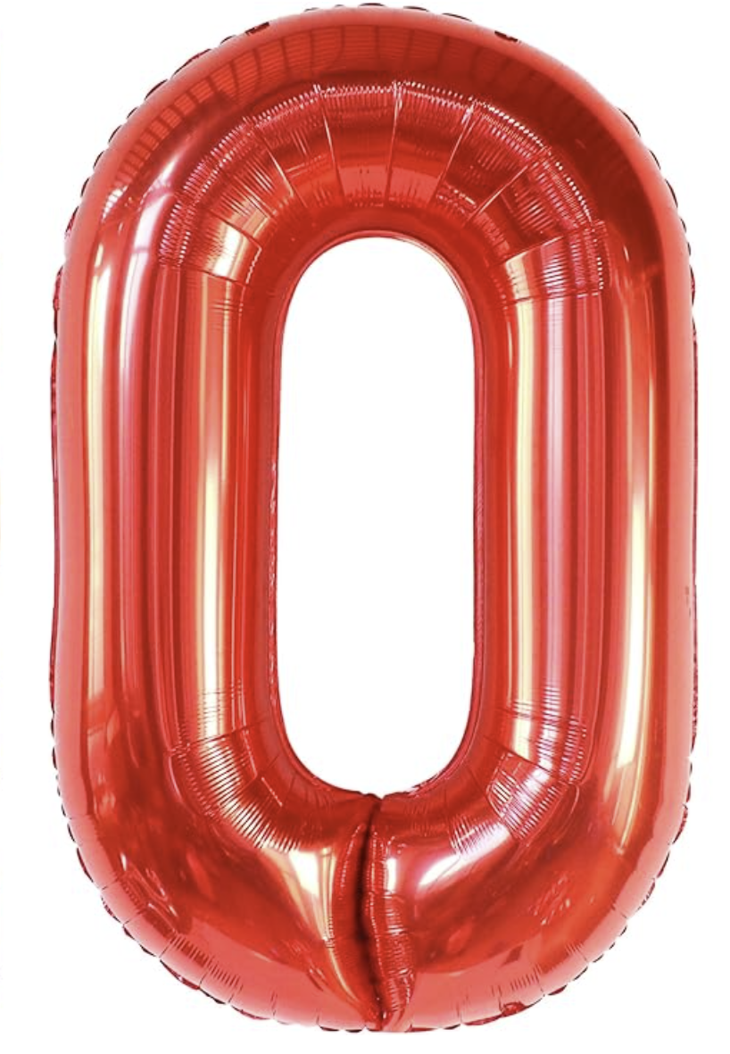 Globo Foil Número Gigante Aluminio 100cm (40") Rojo