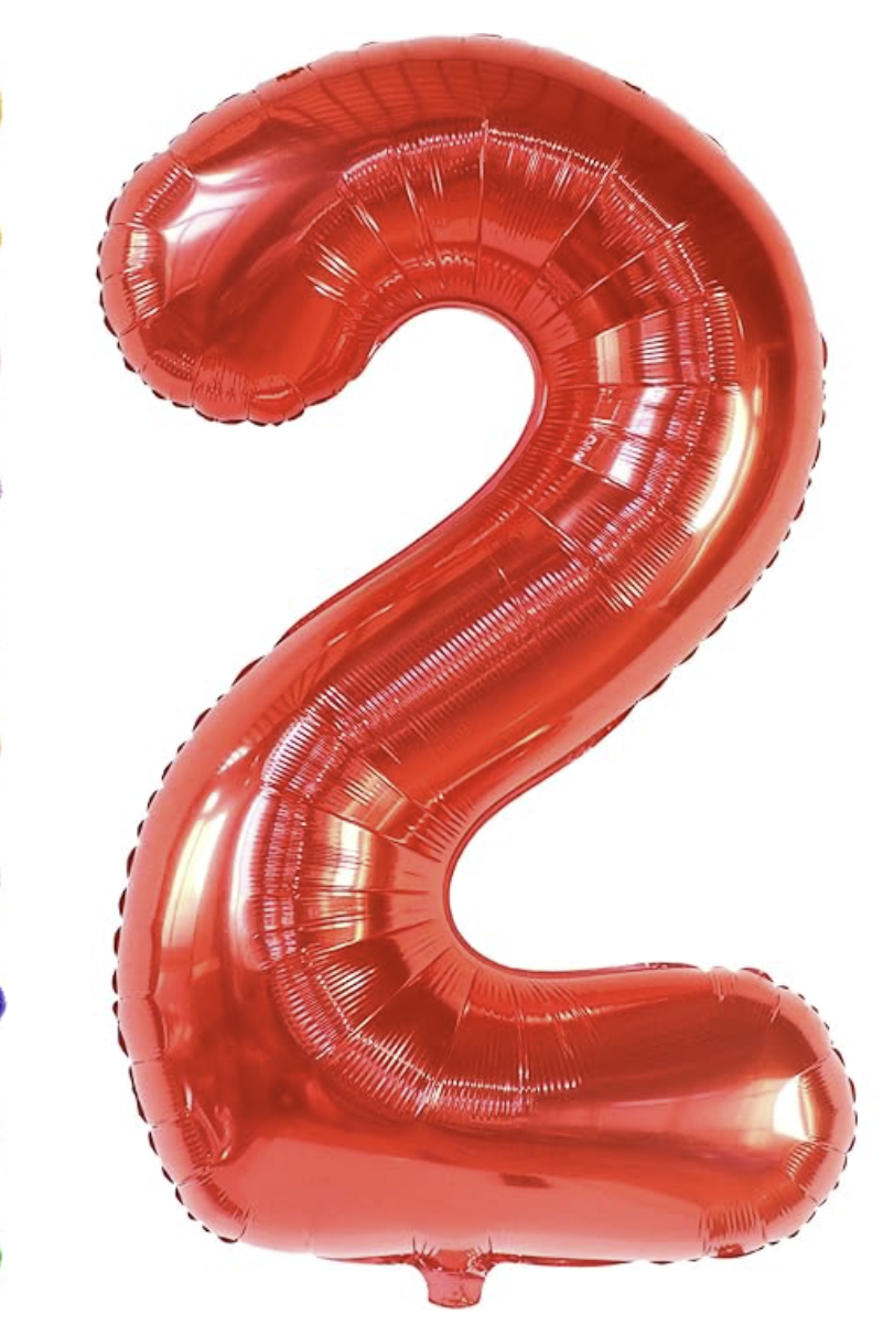 Globo Foil Número Gigante Aluminio 100cm (40") Rojo - 2 - imagen 2