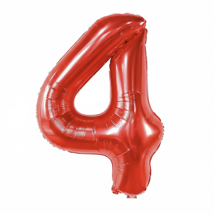 Globo Foil Número Gigante Aluminio 100cm (40") Rojo - imagen 4