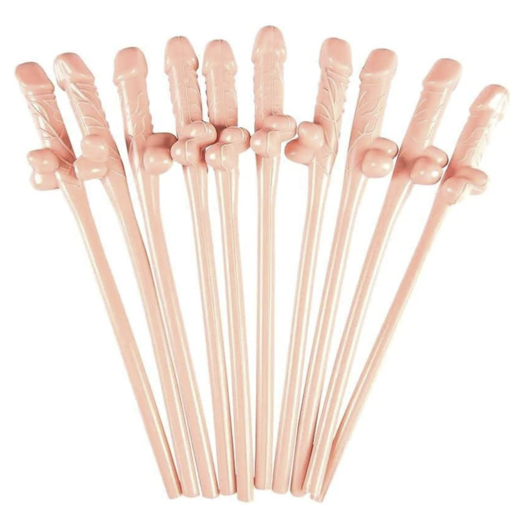 Pajitas Despedida Soltera Color Piel - Pack 10uds