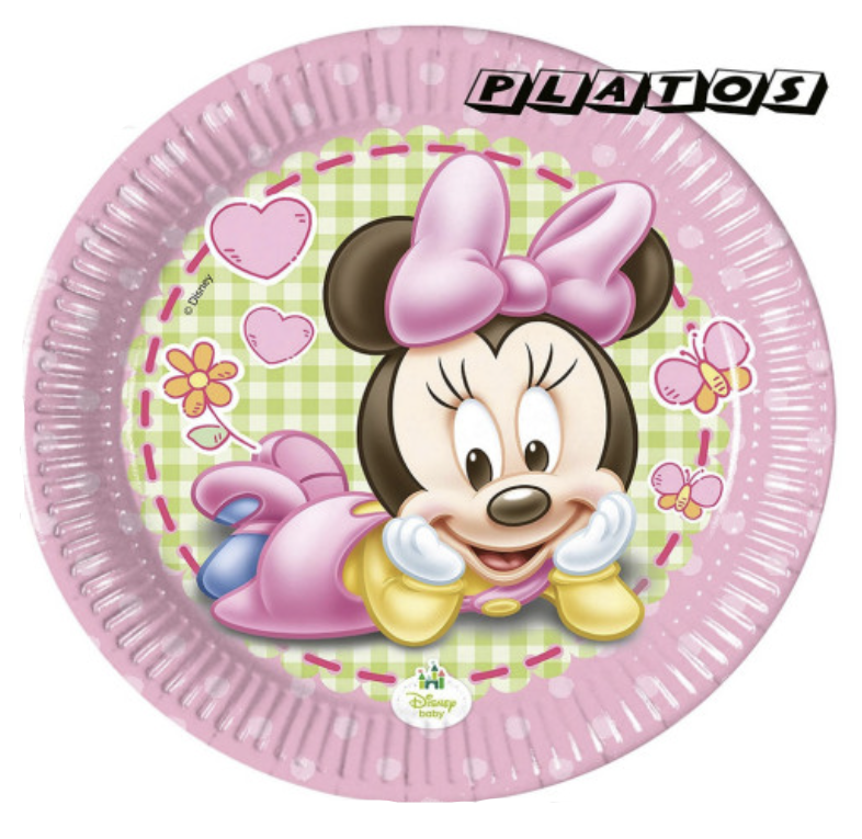 Platos Baby Minnie Rosa 20cm 6uds