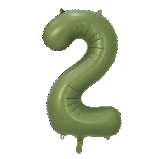 Globo Foil Número Gigante Aluminio 86cm (34") Verde Oliva