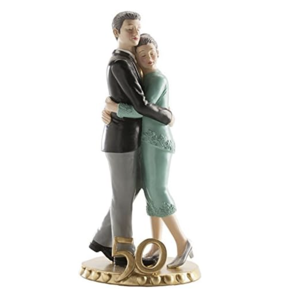 Figura Tarta Bodas de Oro 50 Aniversario Grabada y Personalizada