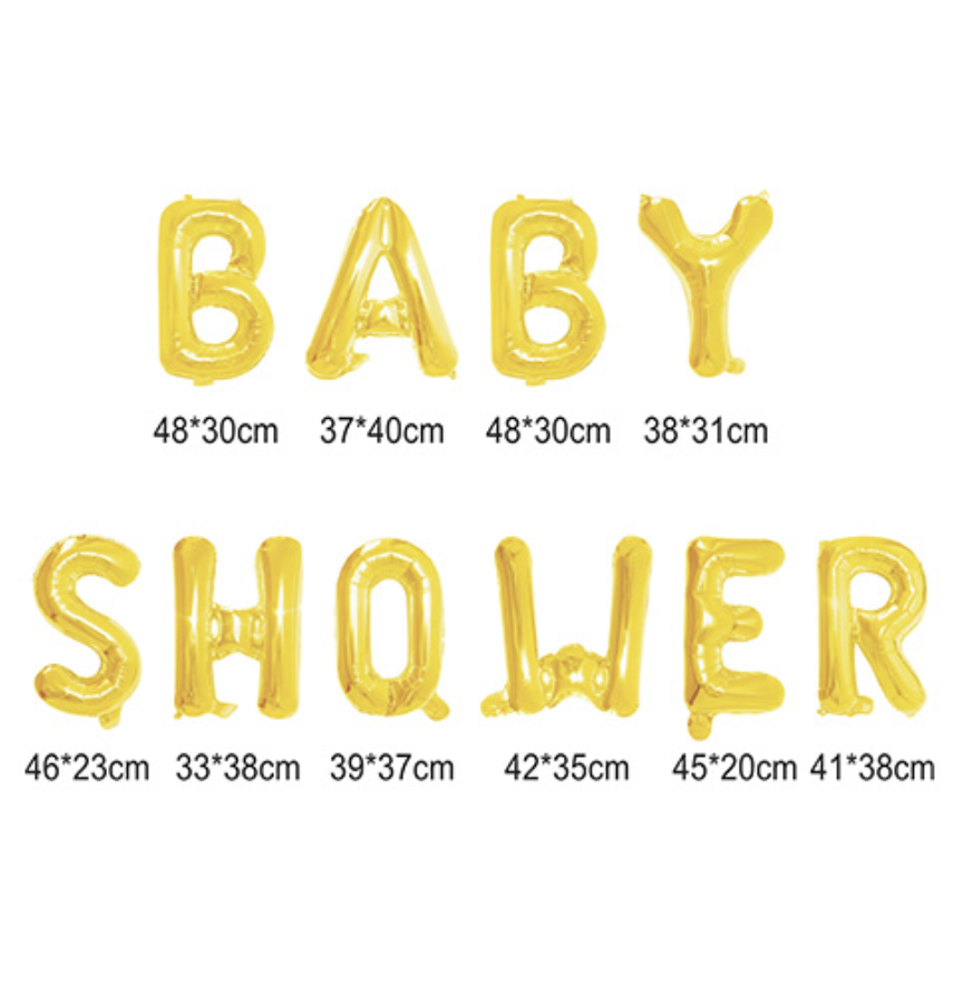 Globo Foil Letras Baby Shower 16 pulgadas