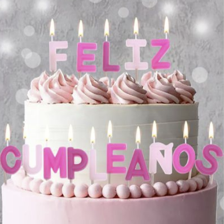 Vela Feliz Cumpleaños Letras 6cm - Azul y Rosa