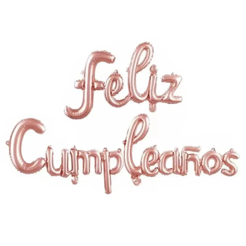 Globos de Foil con Letras 'Feliz Cumpleaños' 45 cm - Rosa - imagen 2
