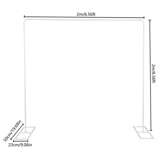 Arco Cuadrado de Metal para Globos - Soporte de Boda Blanco/Metálico 2x2m-3x3m