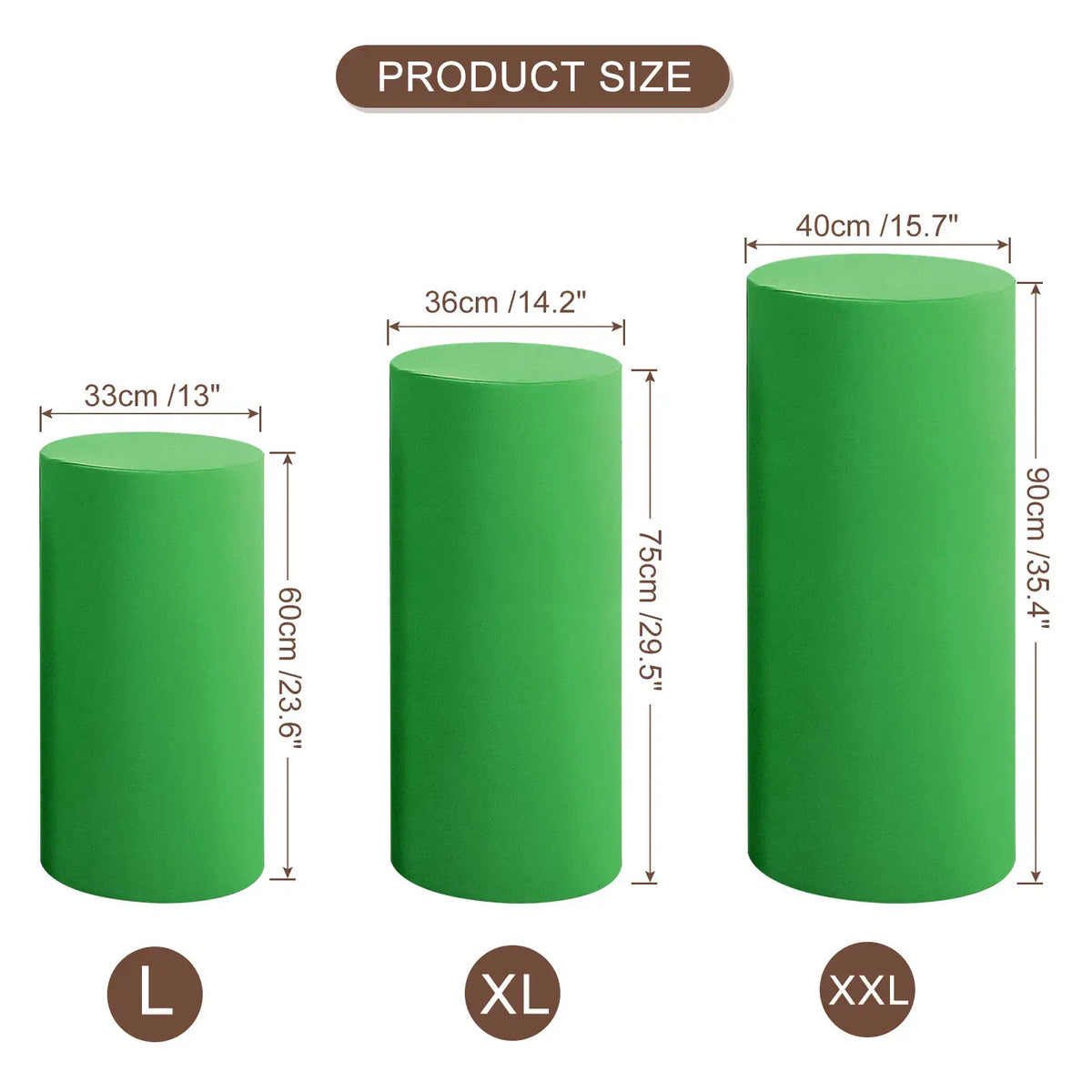 Fundas Elásticas para Pedestales Cilíndricos - Set de 3 Piezas - Verde - imagen 9