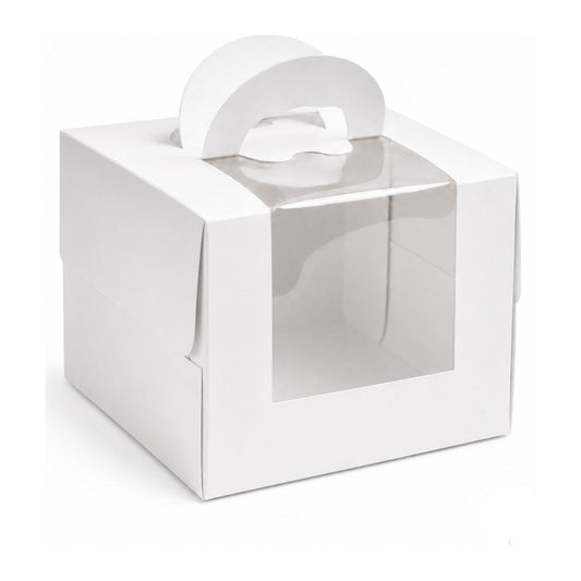 Caja para Tarta Blanca con Ventana y Asa 26 cm