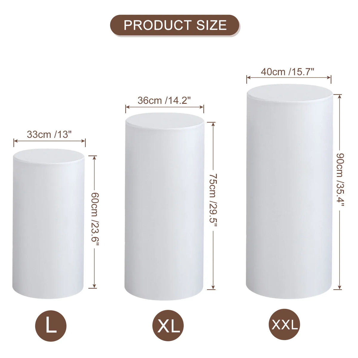 Fundas Elásticas para Pedestales Cilíndricos - Set de 3 Piezas - Blanco - imagen 10