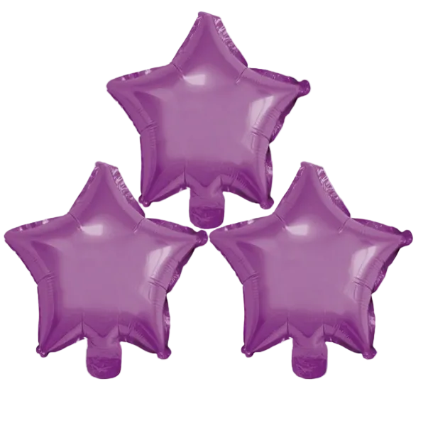 Globos Foil Estrella 25 cm — Pack 3 uds