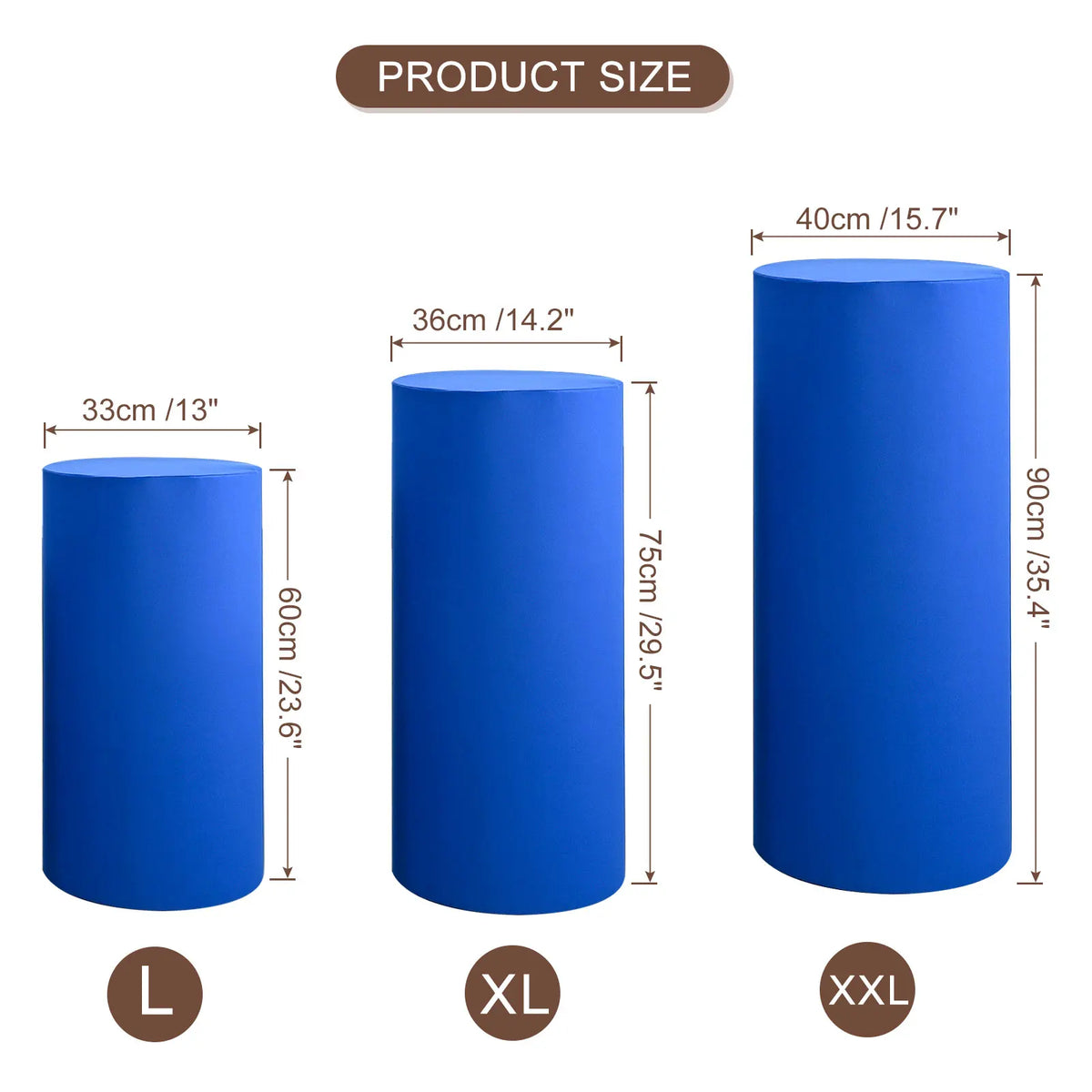 Fundas Elásticas para Pedestales Cilíndricos - Set de 3 Piezas - Azul - imagen 3