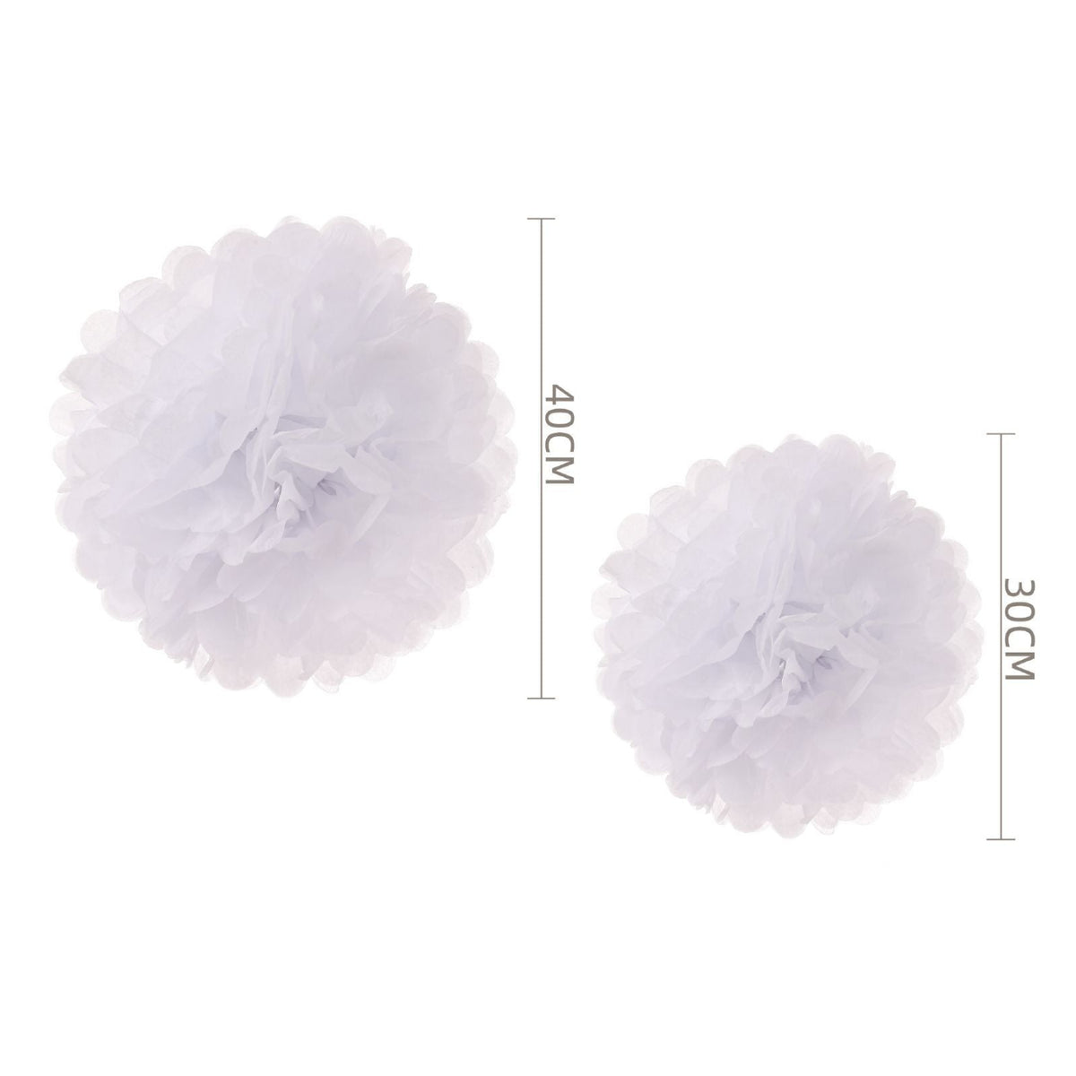 Pompones de Papel Tissue 40 y 30 cm Pack 2 uds