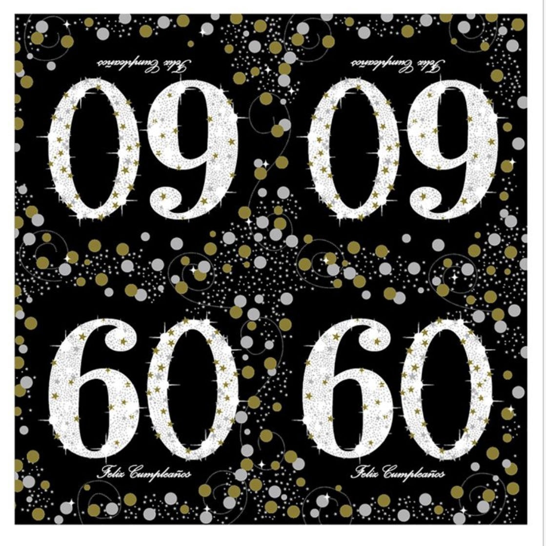 Servilletas Cumpleaños Adultos 18/30/40/50/60 Años 33x33cm 20uds
