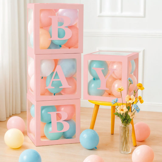 Cajas para Globos BABY Transparentes 30 x 30 cm 4 uds