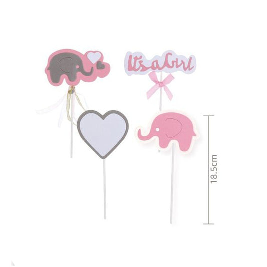 Topper Tarta «It's a Boy / It's a Girl» 4 uds
