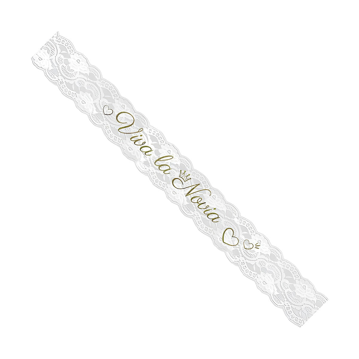 Banda Encaje Blanco Viva la Novia Oro