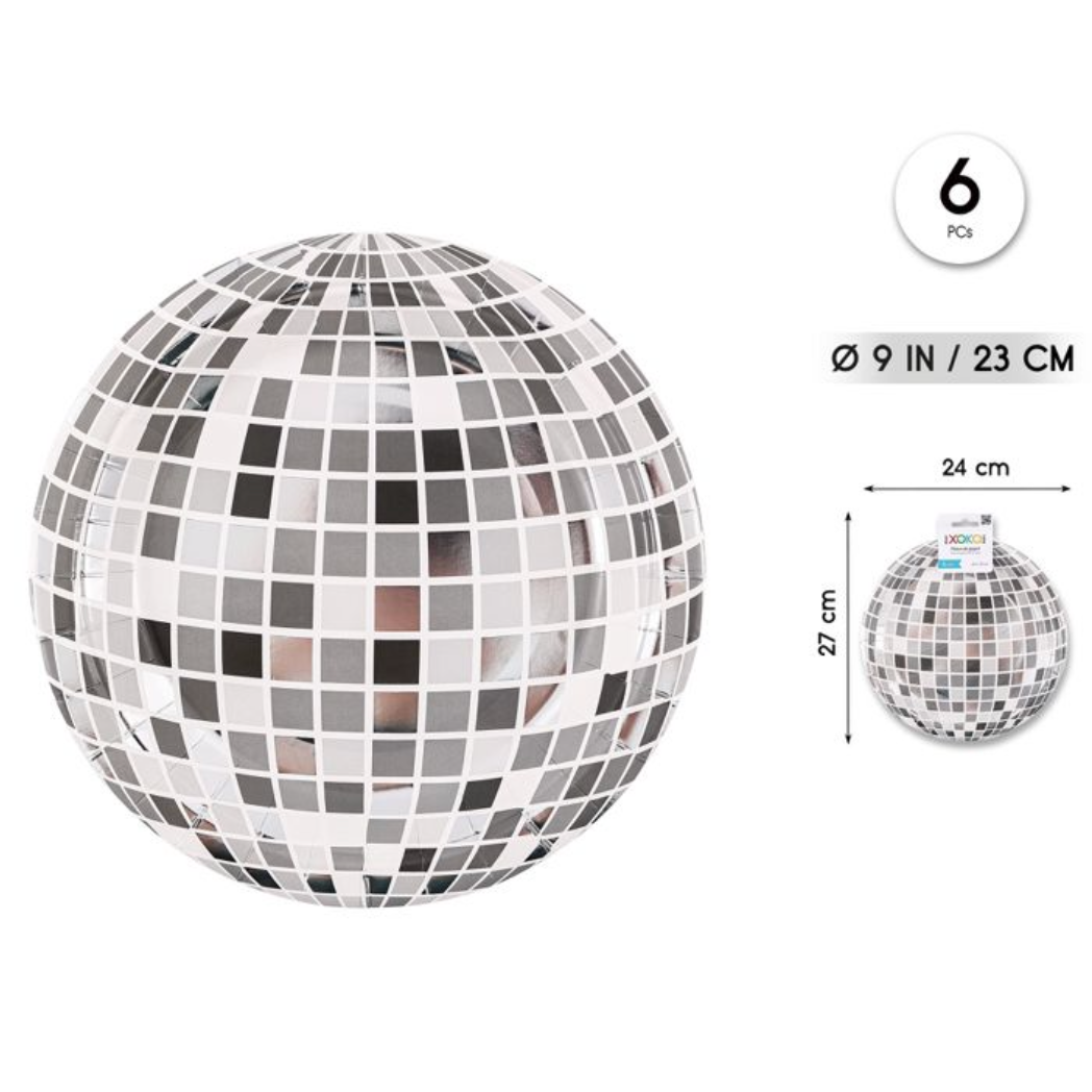 Plato Cartón Disco Cumpleaños 18 cm / 23 cm 6 uds